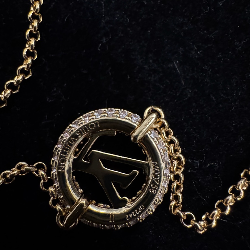 Louis Vuitton Gold Crystal Logo Bracelet M00758 - Picture 4 of 4